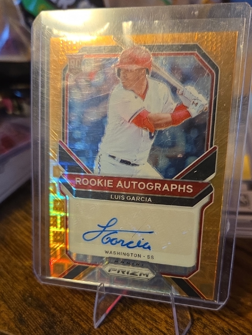 Luis Garcia Rookie Autographs Baseball Card - Gold Pandora 41/50 SP.